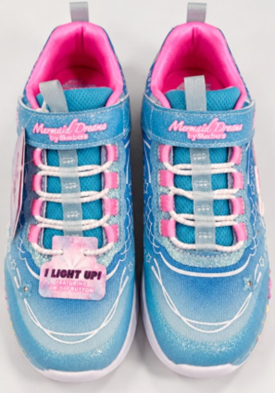 Skechers Mermaid Dreams Girls Light Up Sneakers Kids Size 13 New